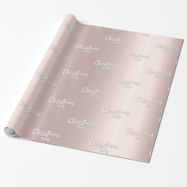 Papel De Regalo Rosa de oro elegancia, fiesta Navidades (Desenrollado)