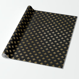 Papel De Regalo Rosa de oro Rubor Fior de Lis Black Royal París