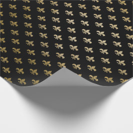 Papel De Regalo Rosa de oro Rubor Fior de Lis Black Royal París