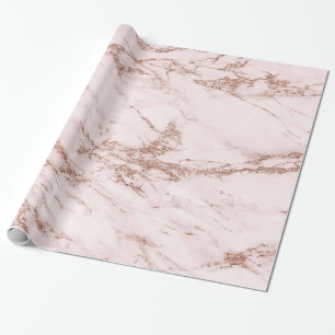 Papel De Regalo Rosa de Rubor Purpurina rosa Marble Glossy