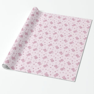 Papel De Regalo Rosa del fondo de los osos de peluche