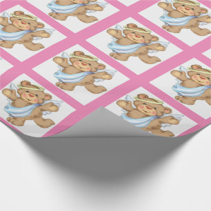 Papel De Regalo Rosa del oso ángel