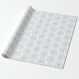 Papel De Regalo Rosa del Rosario Flor Azul
