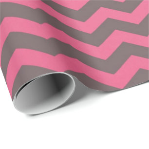 Papel De Regalo Rosa elegante moderno, Chevron de espresso coco