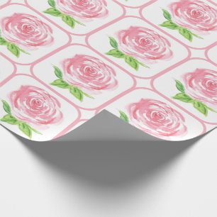 Papel De Regalo Rosa floral acuarela suelta pintada a mano
