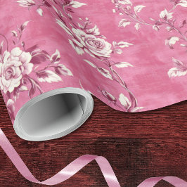 Papel De Regalo Rosa floral vintage chinoiserie decoupage