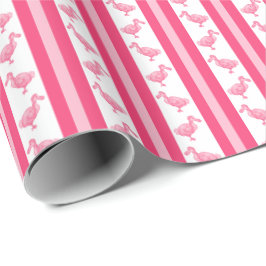 Papel De Regalo Rosa Fluorescente Raya de Dodo
