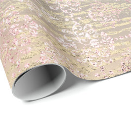 Papel De Regalo Rosa Foxier Metálico Damask Madera Rosa Real