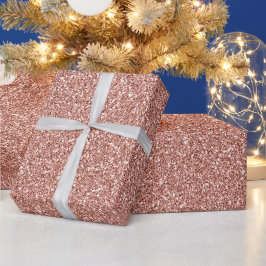 Papel De Regalo Rosa Gold Luxe Purpurina  