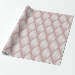 Papel De Regalo Rosa Gold y secuencia de diamantes Rubor<br><div class="desc">Papel de envoltura de Relieve metalizado de oro Rosa.</div>