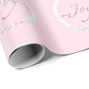 Papel De Regalo Rosa gris del gris de plata del navidad de la