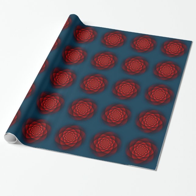 Papel De Regalo Rosa Kaleidoscope rojo + tu idea (Desenrollado)