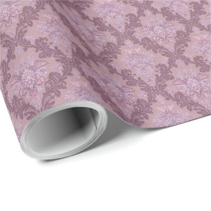 Papel De Regalo Rosa Lavanda Polvorienta Lila Mauve Damask Elegant