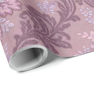 Papel De Regalo Rosa Lavanda Polvorienta Lila Mauve Damask Elegant