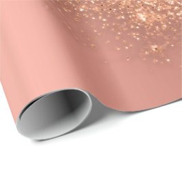 Papel De Regalo Rosa Maquillaje Confetti Purpurina Belleza Cobre