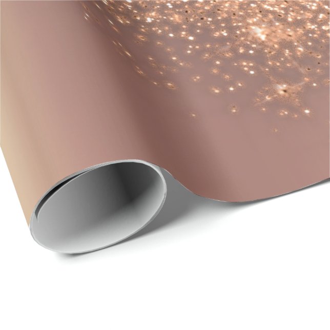Papel De Regalo Rosa maquillaje oro Confetti Purpurina Belleza Cob (Esquina del rollo)