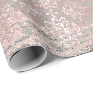 Papel De Regalo Rosa metálico más astuto color de rosa de madera