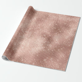 Papel De Regalo Rosa metalizado Rubor Skinny Chispa Delicate Brida