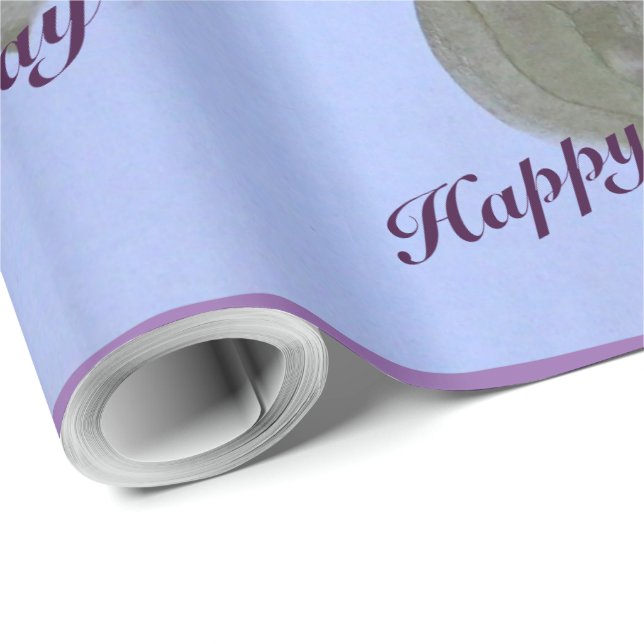 Papel De Regalo Rosa morado decorativo con estampado (Esquina del rollo)