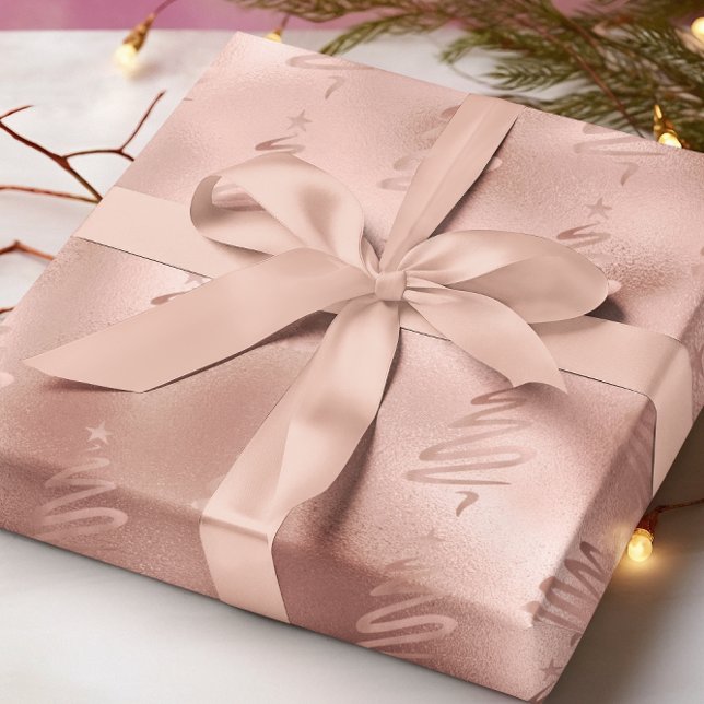 Papel De Regalo Rosa Navidades de vacaciones modernos de oro metál (Subido por el creador)