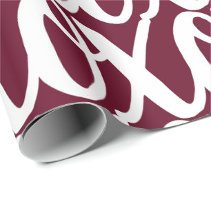 Papel De Regalo Rosa Negra Rojo Blanco Patrón