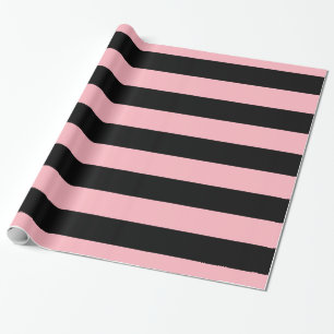 Papel De Regalo Rosa Negro XL Rayas Patrón V