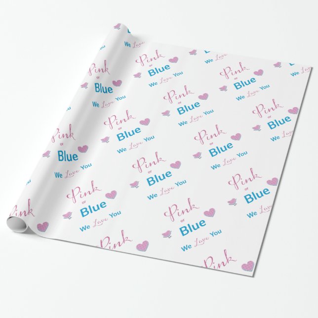 Papel De Regalo Rosa o azul (Desenrollado)