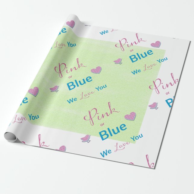 Papel De Regalo Rosa o azul en el limón (Desenrollado)