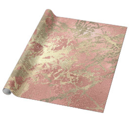 Papel De Regalo Rosa Oro Champaigne Marble Luminoso Estroques Metá