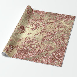 Papel De Regalo Rosa Oro Champaigne Purpurina de mármol