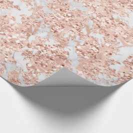 Papel De Regalo Rosa Oro Purpurina Gris Blanco Marble Elegante