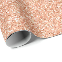 Papel De Regalo Rosa Oro Rubor Delicate Coral Purpurina Peach