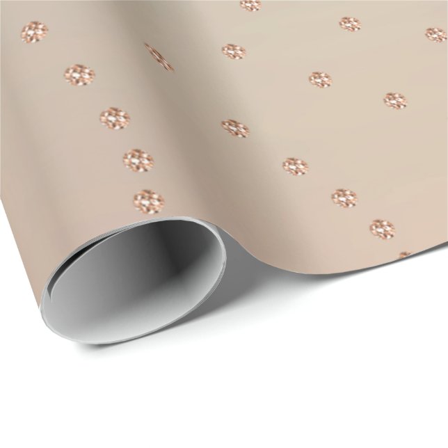 Papel De Regalo Rosa Oro Swarovski Crystals Ola Delicados de Cobre (Esquina del rollo)