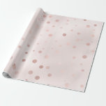 Papel De Regalo Rosa Oro y Confeti Beige<br><div class="desc">Papel de envolver con confeti de papel metálico..</div>