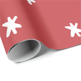 Papel De Regalo Rosa Oscuro Moderno Rojo y Blanco Patrón