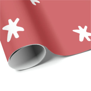 Papel De Regalo Rosa Oscuro Moderno Rojo y Blanco Patrón