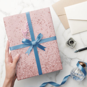 Papel De Regalo Rosa Pálido Brillo Falso 