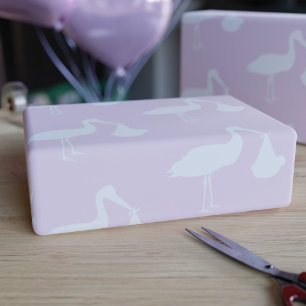 Papel de regalo rosa para baby shower de niña