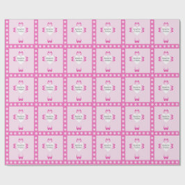 Papel de regalo rosa para bautizo de niñas