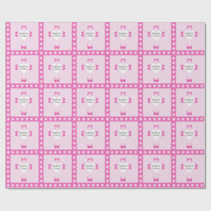 Papel de regalo rosa para bautizo de niñas