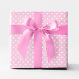 Papel De Regalo Rosa Pastel y Pequeño Lunares Blancos