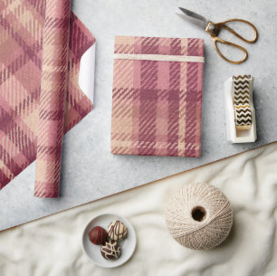 Papel De Regalo Rosa Polvoriento Calidos Rosados Suaves Cuadros