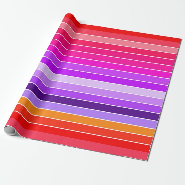 Papel De Regalo Rosa, púrpura y Naranja (Desenrollado)
