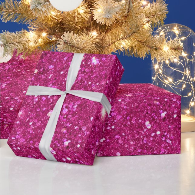 Papel De Regalo Rosa Purpurina (Vacaciones)