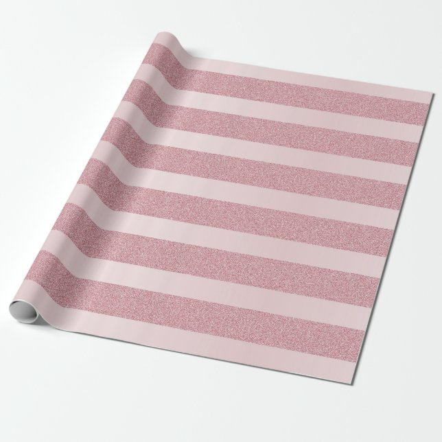 Papel De Regalo Rosa Purpurina de oro elegante plantilla moderna (Desenrollado)