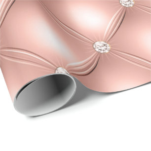 Papel De Regalo Rosa Purpurina de Rubor dorado Puffed Glam Diamond