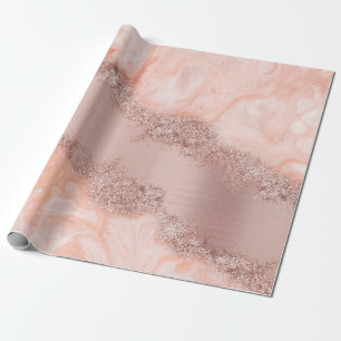 Papel De Regalo Rosa Purpurina Geode rosado de Rubor para