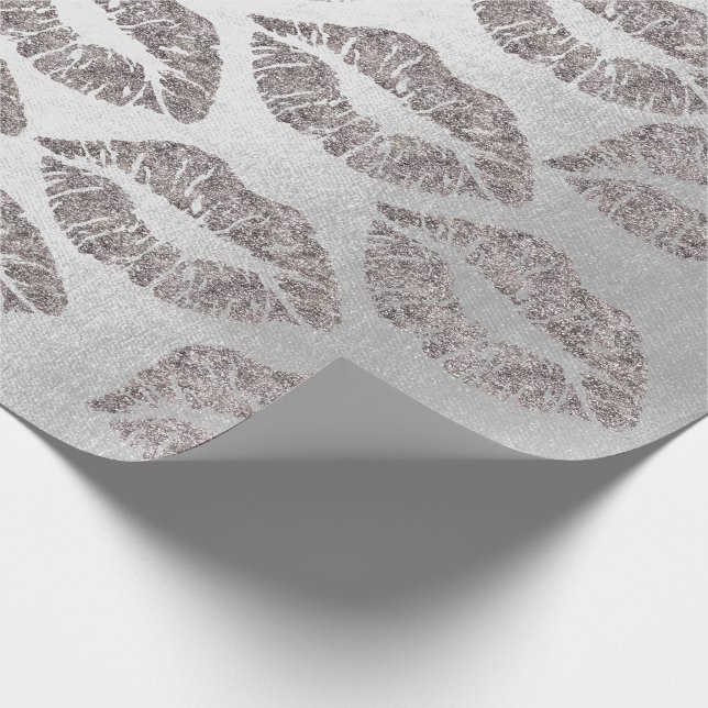 Papel De Regalo Rosa Purpurina Grungy Gray Silver Grungy (Esquina)