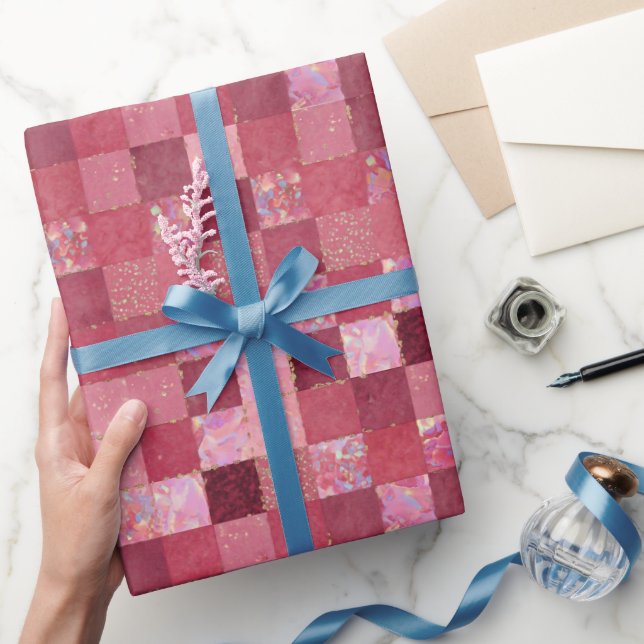Papel De Regalo Rosa | Purpurina y ópalo de imitación modernos (Regalar)