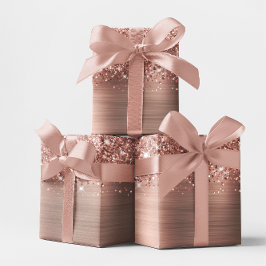 Papel De Regalo Rosa Purpurinoso Gold Glam